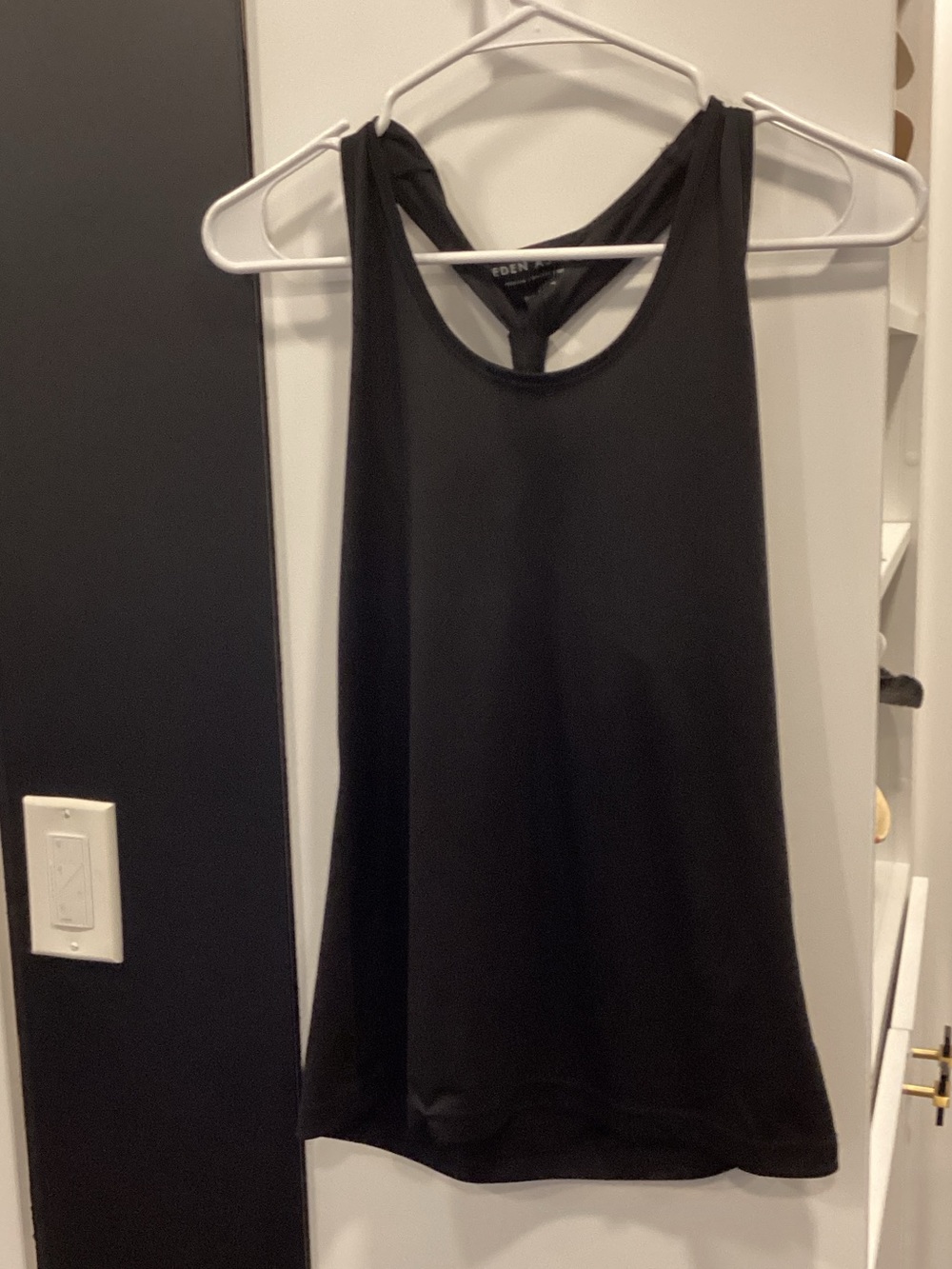 Eileen Fisher Black Racerback Tank with Twist Back